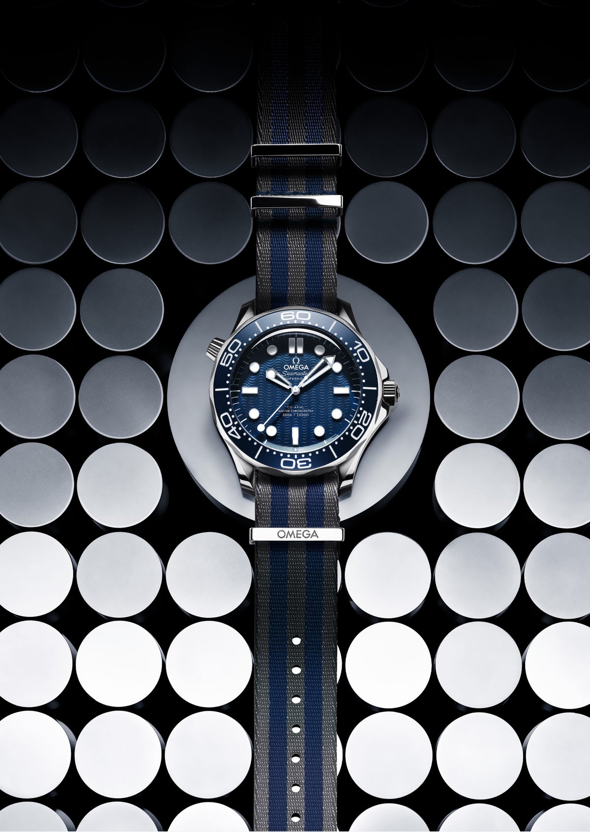 Grey & Blue NATO Watch Strap - 20 mm