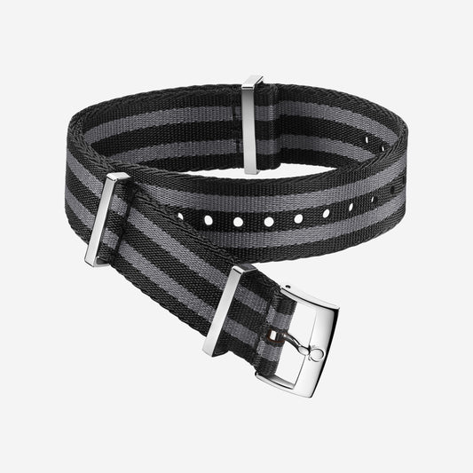 Black & Grey NATO Watch Strap - 20 mm